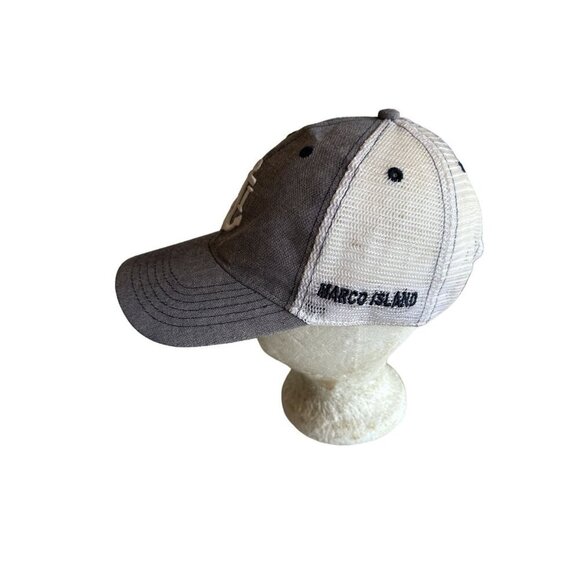 Legacy Marco Island Anchor Baseball Cap Adjustable Fit Grey & White Mesh Back - Picture 3 of 9